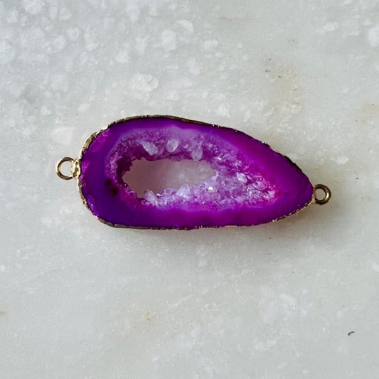 Purple Slice Gold Stone Necklace - 1