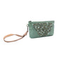 Nova Point Studded Wash Leather Pouch in Turquoise