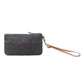Nova Point Studded Wash Leather Pouch in Black