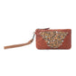 Nova Point Studded Wash Leather Pouch in Amber