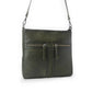 Zidana El Paso Twin Vegan Tanned Leather Crossbody Bag - Olive