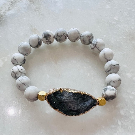 Blue & Gold Druzy Bracelet