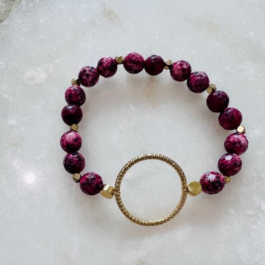 Hot Pink and Gold Bracelet