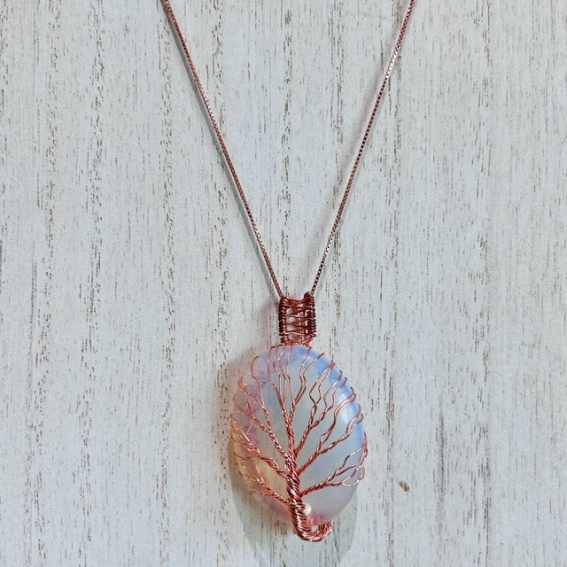 Mother of Pearl Necklace Rose Gold