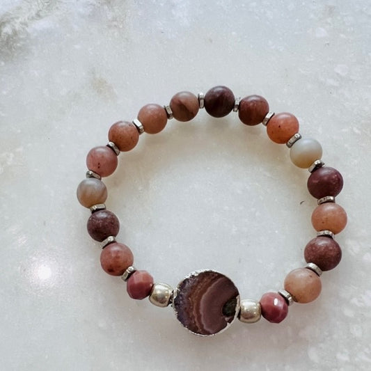 Pink Agate Stone Bracelet